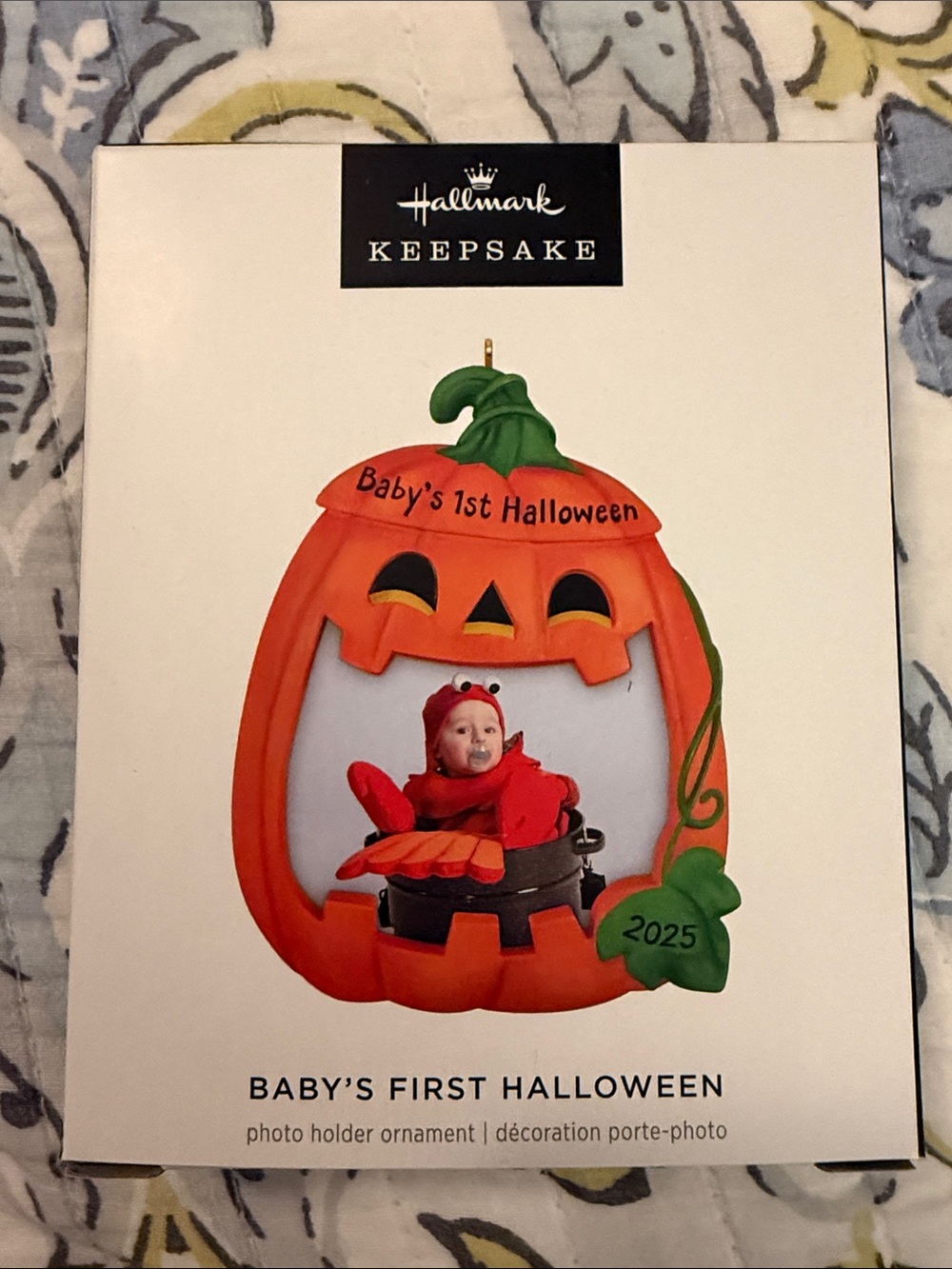 Hallmark Orange Pumpkin 'Baby's 1st Halloween' Photo Holder Ornament
